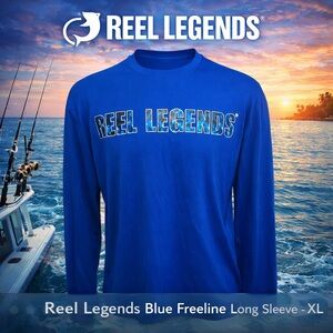 Reel Legends Blue Freeline Long Sleeve - XL
